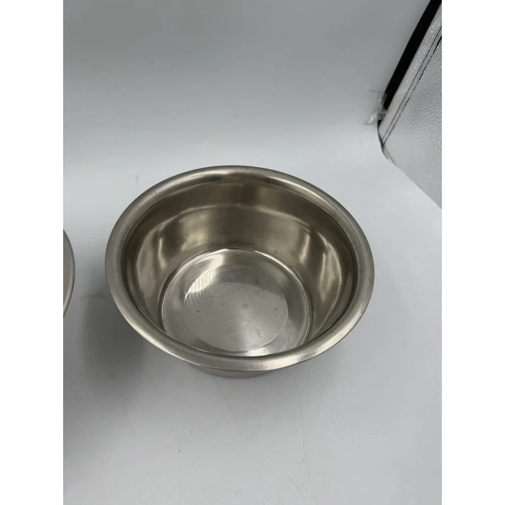 Lot Of 2 Paw & Bone Print Stainless Steel Dog Bowl Non-Skid